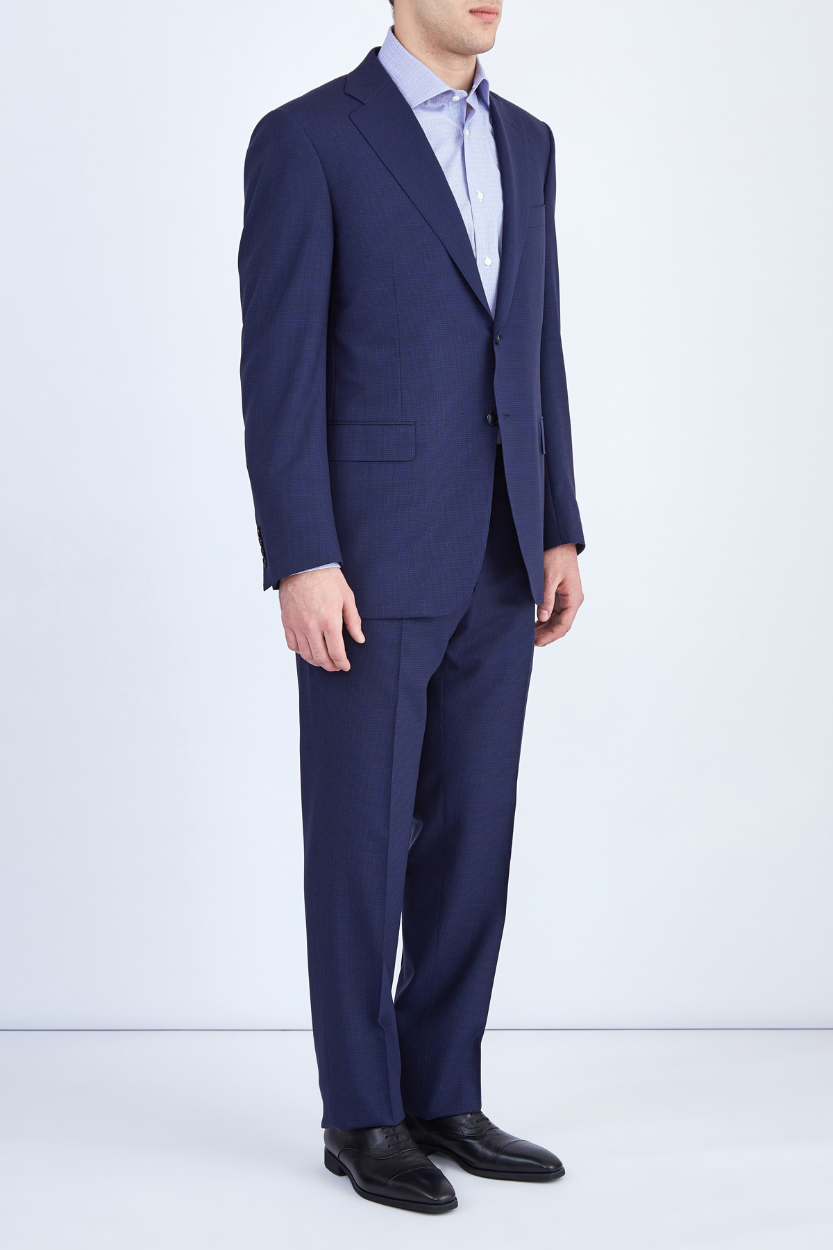 Классический костюм из ткани Impeccabile с микро-принтом CANALI, цвет синий, размер 50;58;54;60 - фото 3
